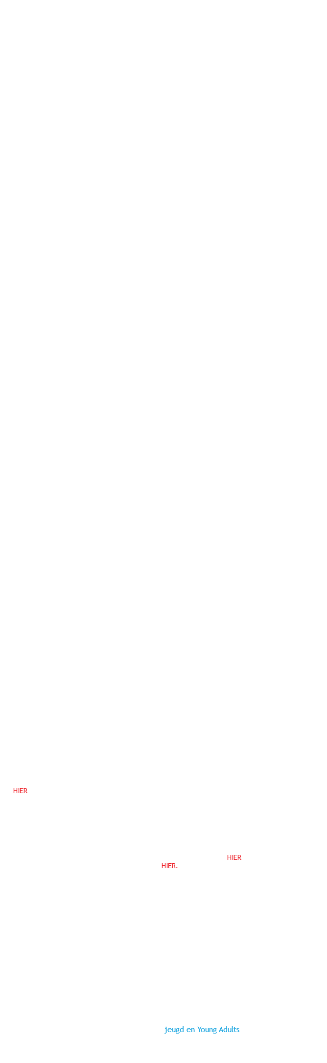 Uitgaves Vakken van wraak E-book only Dit was niet de verrassing waar ze op hoopten Al jaren worden Steffan en Julia door pech achtervolgd. Nu lijkt het tij eindelijk te keren. Ze verheugen zich op een gezellige kerst. De adventskalender die anoniem wordt bezorgd draagt bij aan de feest- vreugde, tot blijkt dat de inhoud allesbehalve feestelijk is. Steffan en Julia raken verzeild in een gevaarlijk kat-en-muisspel, waarin niemand meer veilig lijkt te zijn. Wraak is zoet, gerechtigheid is nog beter. Doden praten niet Hij verdient het om te sterven. Het leven is hard voor Maud sinds ze haar baan, huis en vrienden kwijt is. Ze leeft op straat en bedelt om te overleven. Het is hartje winter als een vreemde man haar aanspreekt en een bijzonder voorstel doet. Onderdak en eten in ruil voor haar hulp bij zijn wraakplan. Maud wil zijn aanbod afwijzen, maar zijn verhaal klinkt oprecht en ze is ten einde raad. Dus stemt ze in. Ze kan altijd nog terug. Toch? Woede Ze dachten dat hij dood was. Maar dan staat hun vermiste zoon ineens op de stoep. Sinds de verdwijning van hun zoon Robin is het leven een worsteling voor Koen en Myrna de Wit. Tot Robin op een dag op de stoep staat. Zowel zijn ouders als zijn broer en zusje sluiten het verloren gezinslid liefdevol in de armen. Maar de droom is niet zo mooi als hij lijkt. Hoewel het niemand verbaast dat Robin veranderd is door wat hij tijdens zijn jarenlange gevangenschap heeft meegemaakt, begint het er steeds meer op te lijken dat hij iets verbergt... Kwelling Hoe goed ken jij je moeder echt? Vijf jaar geleden werd het leven van de familie Kaakmans op zijn kop gezet door de verdwijning van de zesjarige Colin. Met moeite houden ze zich staande, tot het ondenkbare gebeurt. Langzaam begint het gezin uit elkaar te vallen. Terwijl dochter Christina, inmiddels achtentwintig, naar de drugs grijpt vanwege een knagend schuldgevoel, begraaft vader Harm zich in zijn werk en ligt moeder Ellen dagenlang ziek op bed. Maar er is nog iets aan de hand met Ellen. Iets vreemds. En hoe meer Christina ontdekt, hoe meer ze begint te vrezen voor haar leven. Echo Sara groeit op bij haar demonische moeder, gevangen binnen de muren van een huis vol pijn en vernedering. Ze lijkt geboren voor het ongeluk, het lot gooit de ene na de andere gruwel voor haar voeten. Genadeloos wordt haar elk sprankje hoop ontnomen en elk moeizaam gevonden stukje geluk wordt overschaduwd door onmenselijke straffen. Toch laat de jonge Sara zich niet uit het veld slaan. Ze blijft vechten voor haar leven en de vrijheid waar ze zo naar verlangt. Zal haar overlevingsdrang groot genoeg zijn? Zal ze ooit de verschrikkingen uit haar verleden kunnen verdrijven? Of zal Sara bezwijken onder de druk van zo veel kwaad? Klik HIER om een stukje van Echo te lezen en om de recensies te bekijken van de bloggers die Echo vooruit mochten lezen. Ik schreef Echo met een reden. Niet alleen om mensen leesplezier te geven, maar vooral om mensen bewust(er) te maken van de ernst van kindermishandeling en om ze te laten weten hoe belangrijk het is om je medemens te ZIEN. Sluit je ogen niet voor het leed van anderen. Niko Persoon, expert op het gebied van kindermishandeling en -misbruik, gaf een indrukwekkende speech op de presentatie van Echo. Je kunt de speech HIER bekijken. Er is ook een verkorte versie beschikbaar HIER. Bergen Bloedt - Elf November In Bergen bloedt zijn de 20 beste spannende zomerverhalen verzameld van nieuw Nederlands schrijftalent. Het verhaal ‘Elf November’ is van mij. Ben je ook geïnteresseerd in de uitgaves voor jeugd en Young Adults? Klik dan rechts bovenin deze pagina op het fantasy symbool. 